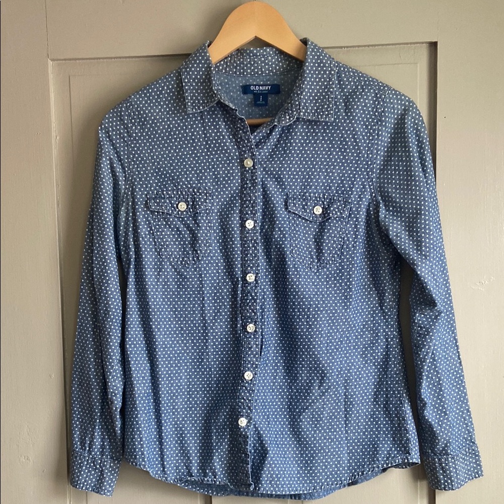 Old Navy Blue Casual Button Down Shirt